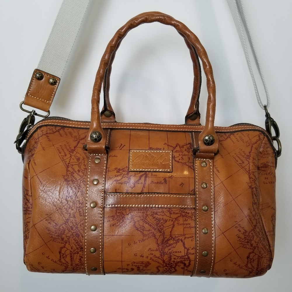 Patricia Nash Large Map Pruse And Strap Crossbody Handbag